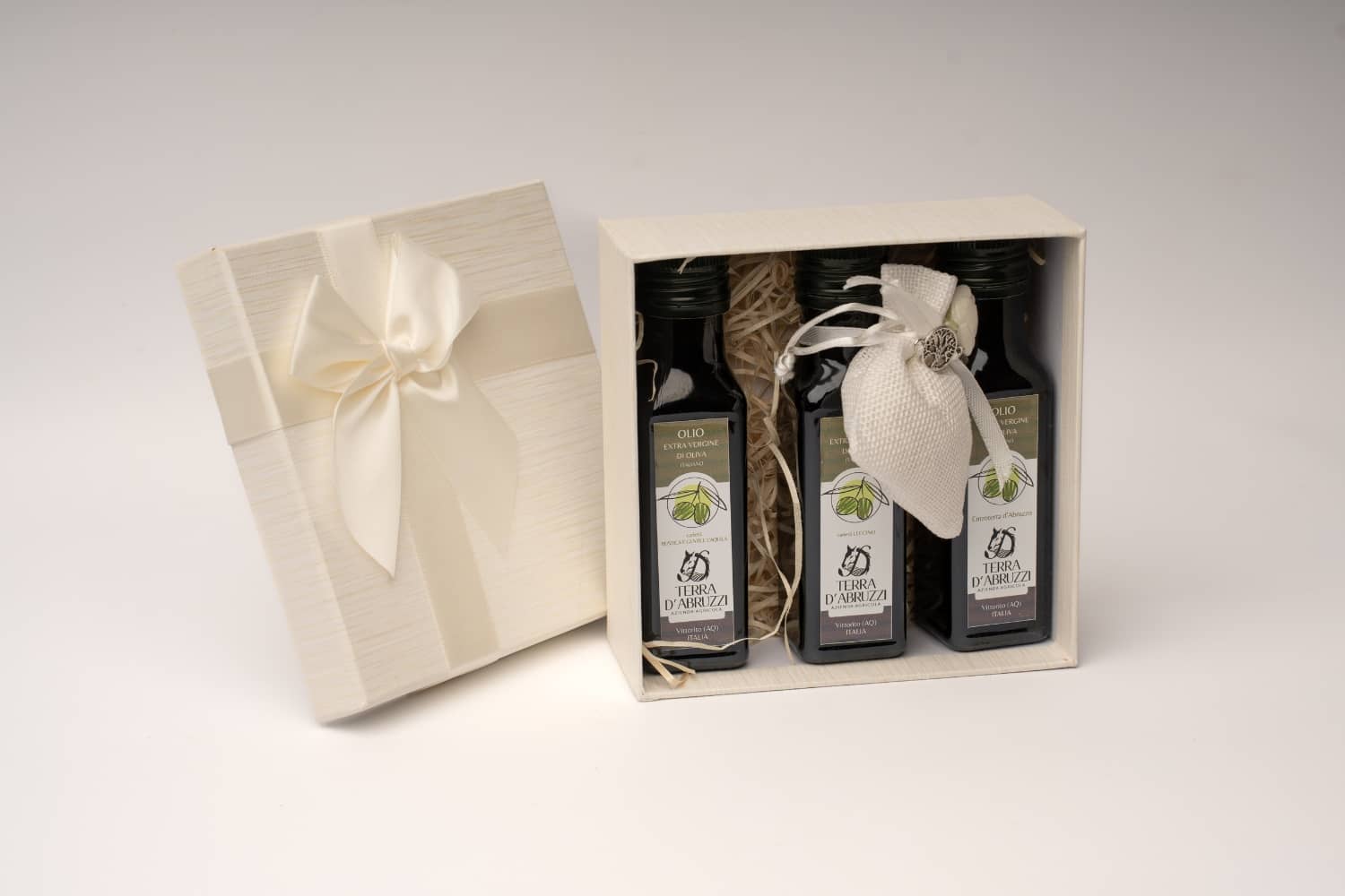 Bomboniera Tris Olio Extravergine di Oliva 3x100ml Completa per Eventi - immagine 2